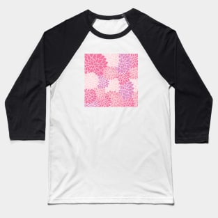 Pink Floral Pattern Baseball T-Shirt